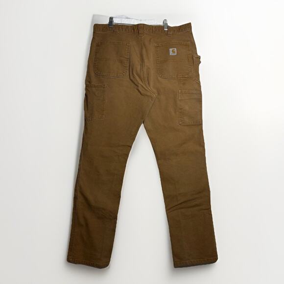 Carhartt Straight Fit Double Knee Dungaree Pants Mens 38x32 Brown 103340 READ - Picture 6 of 16